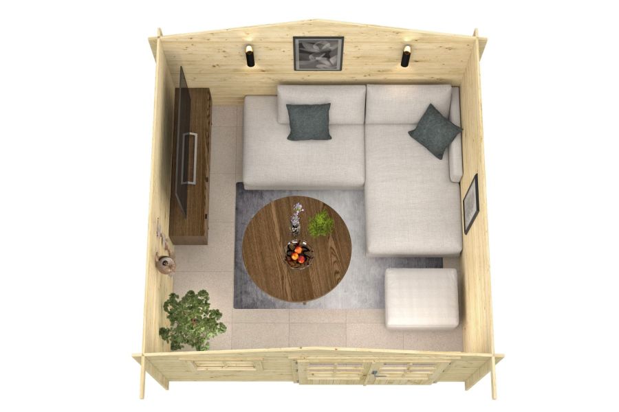 Tuindeco Otto Blokhut 360x360 cm 28 mm vuren blank