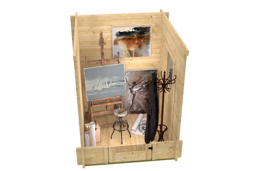Blokhut Frankie 40 mm onbehandeld 200x220 cm