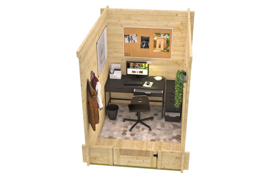 Blokhut Samuel 40 mm onbehandeld 200x270 cm