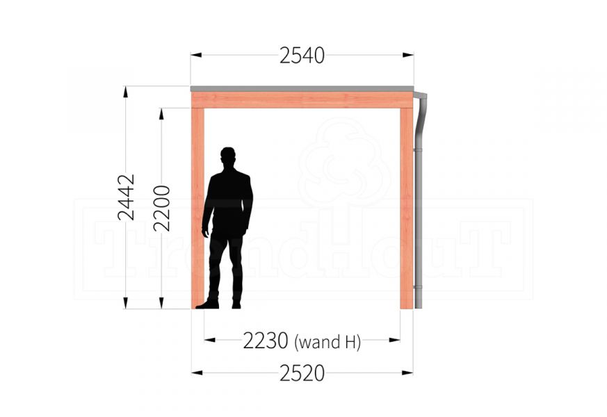 Trendhout Overkapping Palermo 965x255 cm