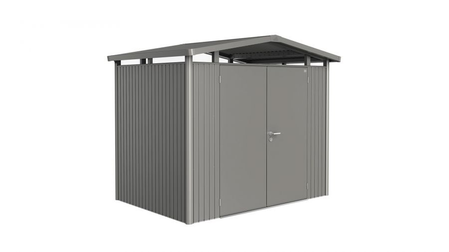 Biohort Panorama Gr. P2 metalen tuinhuis met dubbele deur 273x198 cm zilvergrijs metallic