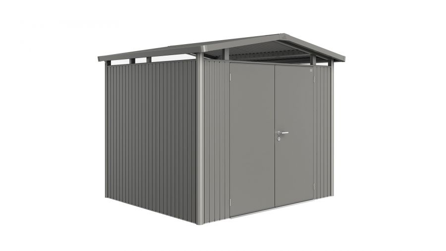 Biohort Panorama Gr. P3 metalen tuinhuis met dubbele deur 273x238 cm donkergrijs metallic