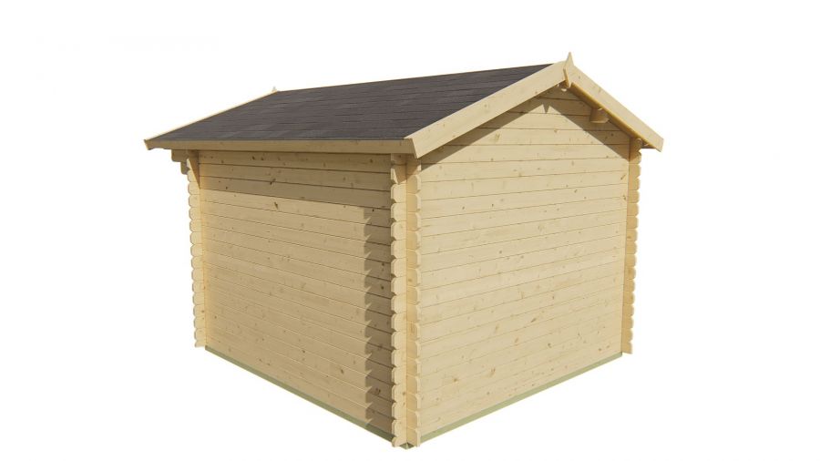 Tuindeco Perlund Blokhut 300x300 cm 28 mm vuren grijs geïmpregneerd