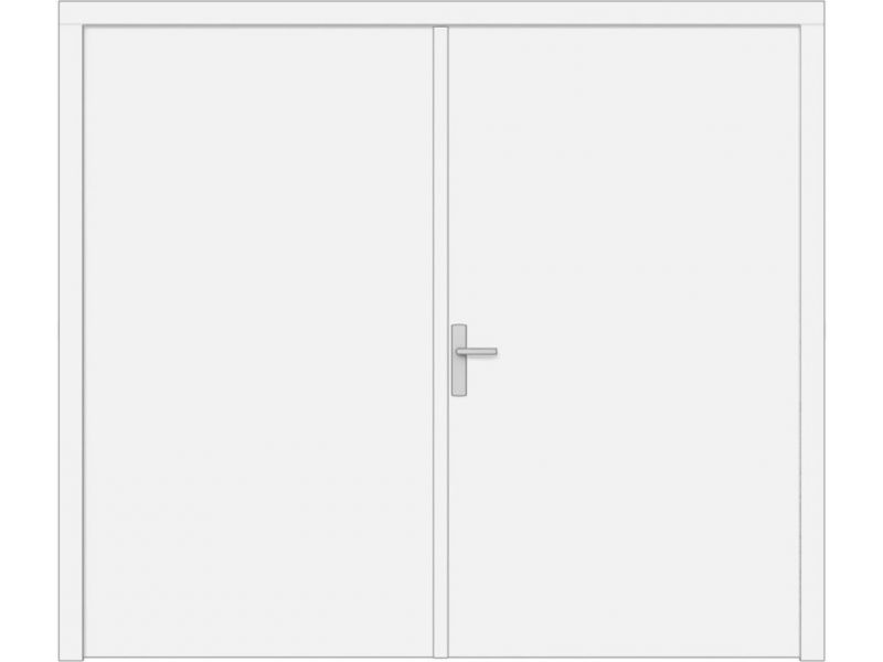 Trendhout Plaatdeur dubbel XL - 2 deuren - 120x211,5 cm + kozijn 254x219 cm - wit (incl. hang en sluitwerk)