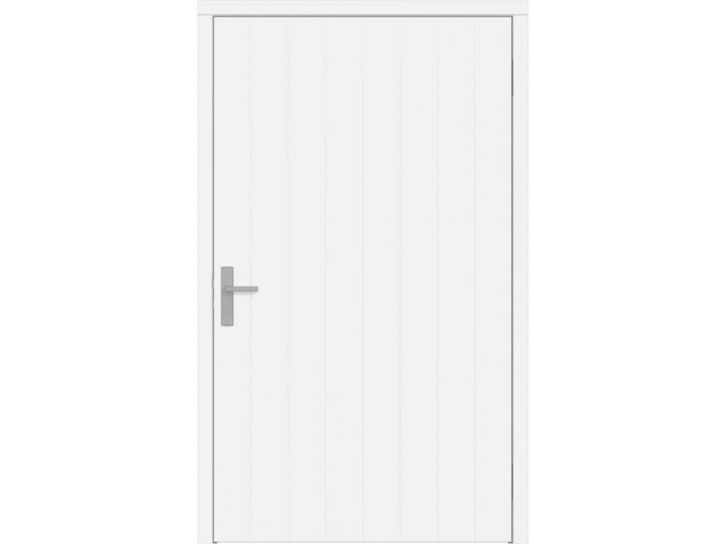 Plaatdeur enkel XL - rechtsdraaiend - 120x211,5 cm + kozijn 133,4x218,9 cm - wit (incl. hang en sluitwerk)