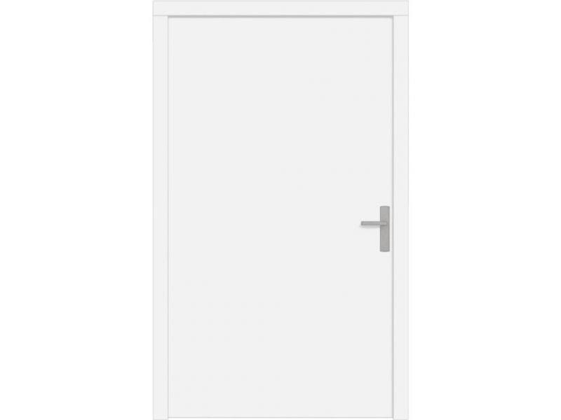Plaatdeur enkel XL - rechtsdraaiend - 120x211,5 cm + kozijn 133,4x218,9 cm - wit (incl. hang en sluitwerk)