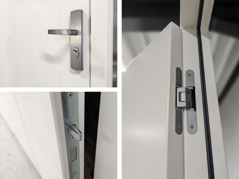 Trendhout Plaatdeur enkel rechtsdraaiend - 93x211,5 cm + kozijn 106,4x218,9 cm - wit (incl. hang en sluitwerk)