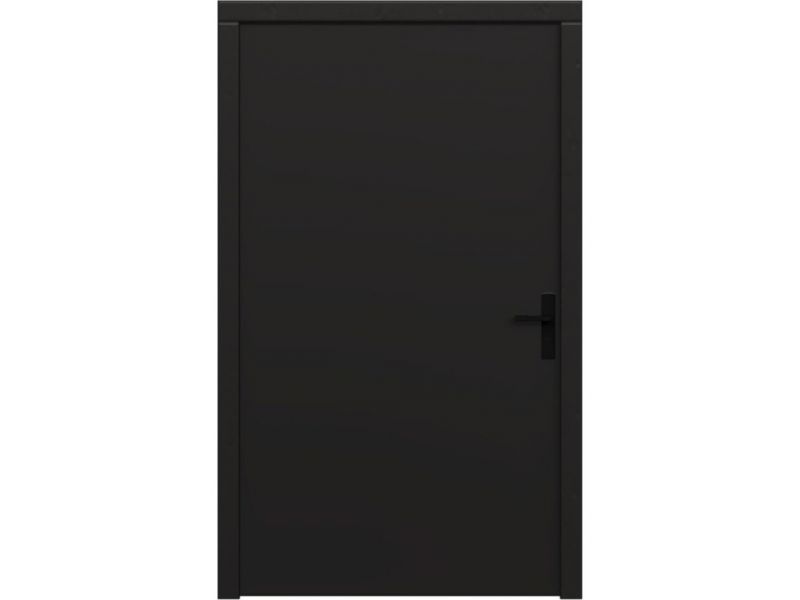 Trendhout Plaatdeur enkel XL - rechtsdraaiend - 120x211,5 cm + kozijn 133,4x218,9 cm - zwart (incl. hang en sluitwerk)