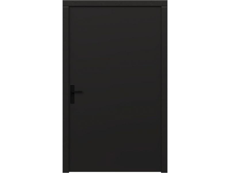 Trendhout Plaatdeur enkel XL - linksdraaiend - 120x211,5 cm + kozijn 133,4x218,9 cm - zwart (incl. hang en sluitwerk)