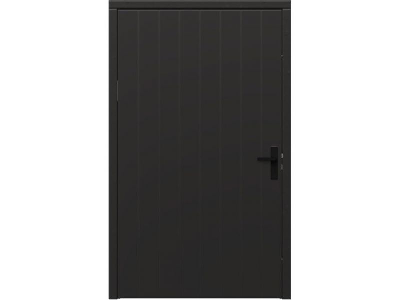Trendhout Plaatdeur enkel XL - linksdraaiend - 120x211,5 cm + kozijn 133,4x218,9 cm - zwart (incl. hang en sluitwerk)