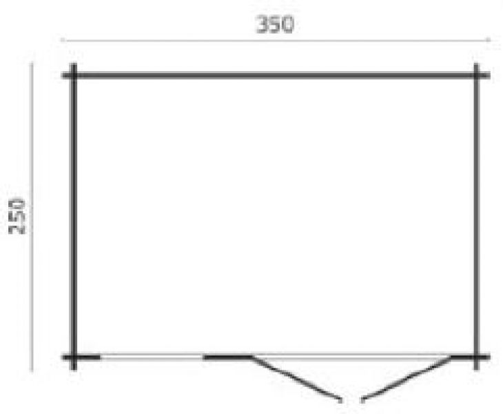 Blokhut Daisy 350x250 cm - grijs geïmpregneerd