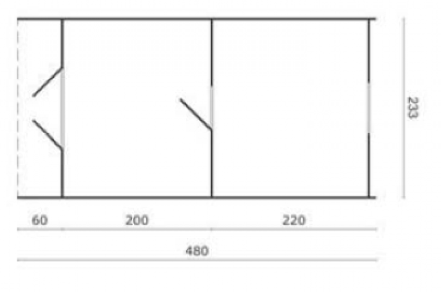 Camping Pod 480 240x480 cm plattegrond