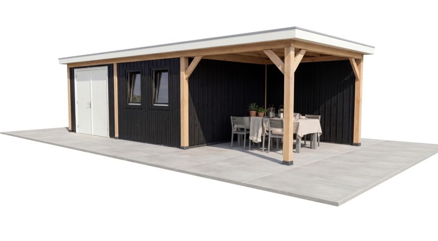 Trendhout Buitenverblijf Ravenna Modern 345x345 cm eiken