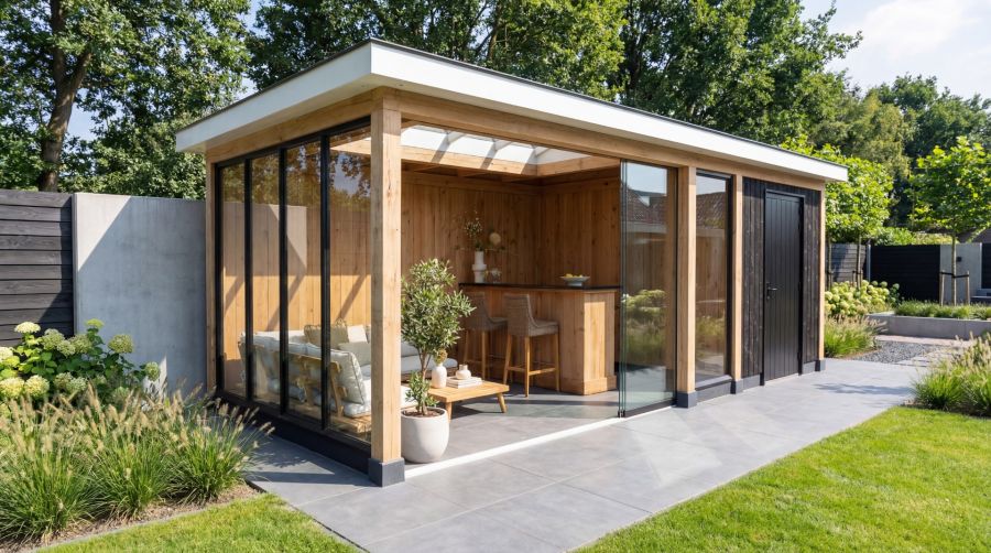 Trendhout Buitenverblijf Ravenna Modern 345x345 cm eiken