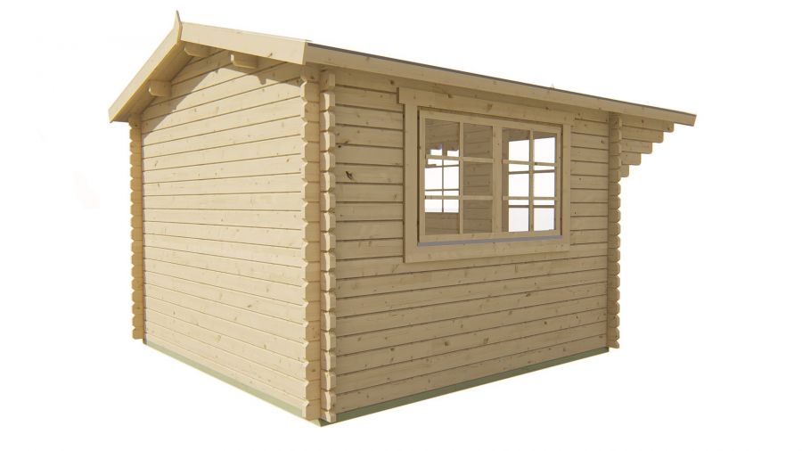 Tuindeco Riho Blokhut 320x320 cm + luifel 120 cm 40 mm vuren red class wood geïmpregneerd