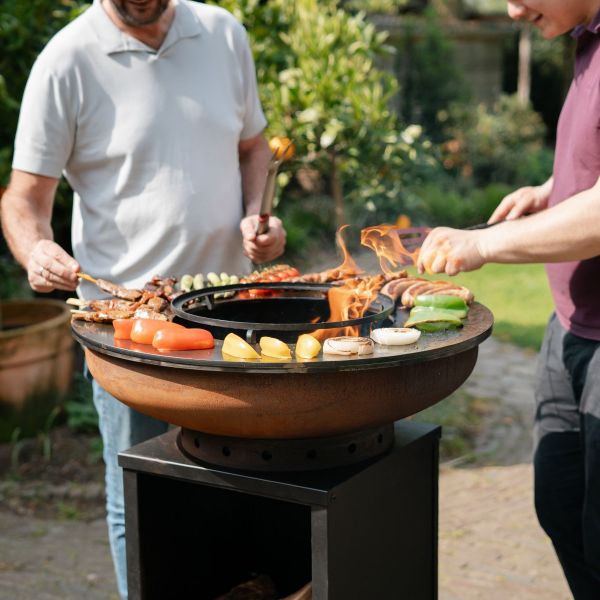 Barbecue Camarada Base Black top Corten - incl. houtopslag - Ø70 cm