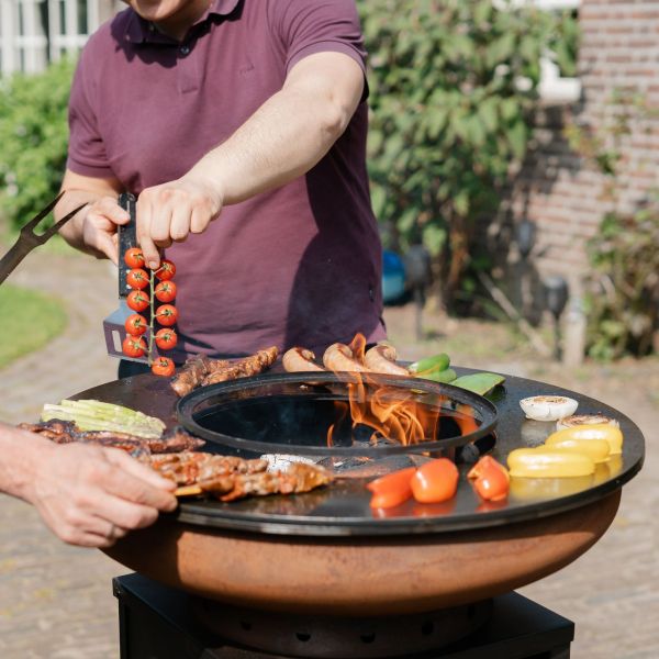 Barbecue Camarada Base Black top Corten - incl. houtopslag - Ø70 cm
