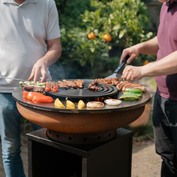 Barbecue Camarada Base Black top Corten - incl. houtopslag - Ø70 cm