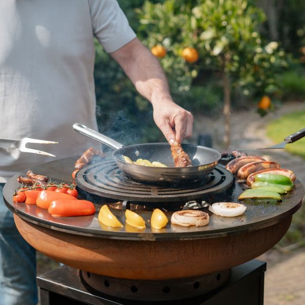 Barbecue Camarada Base Black top Corten - incl. houtopslag - Ø70 cm