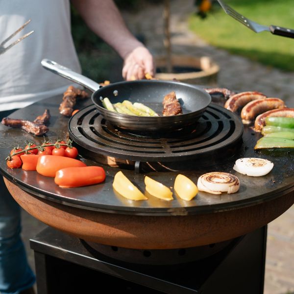 Barbecue Camarada Base Black top Corten - incl. houtopslag - Ø70 cm