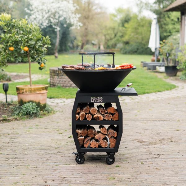Barbecue Companero XXL 2.0 Blackline - incl. pook en houtopslag - Ø80 cm