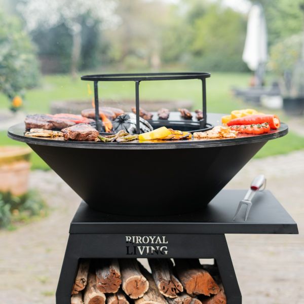 Barbecue Companero XXL 2.0 Blackline - incl. pook en houtopslag - Ø80 cm