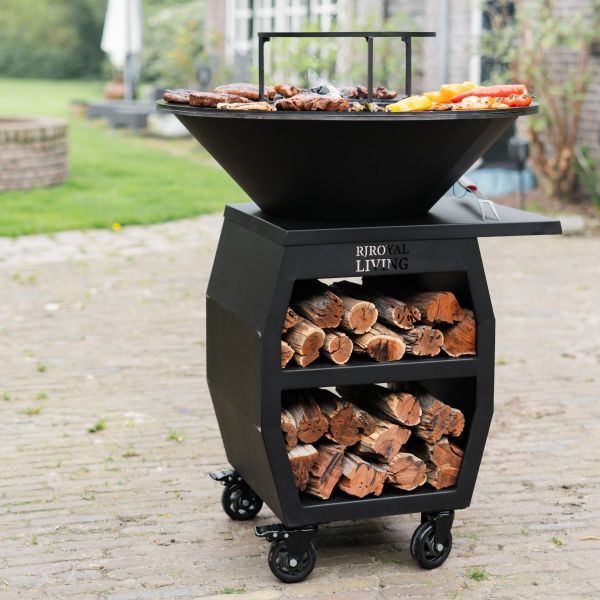 Barbecue Companero XXL 2.0 Blackline - incl. pook en houtopslag - Ø80 cm