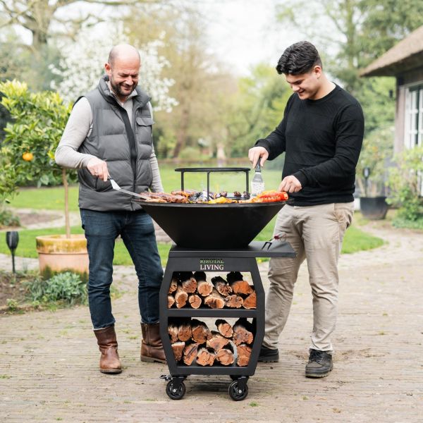 Barbecue Companero XXL 2.0 Blackline - incl. pook en houtopslag - Ø80 cm