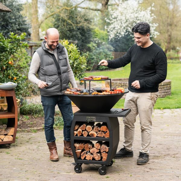 Barbecue Companero XXL 2.0 Blackline - incl. pook en houtopslag - Ø80 cm