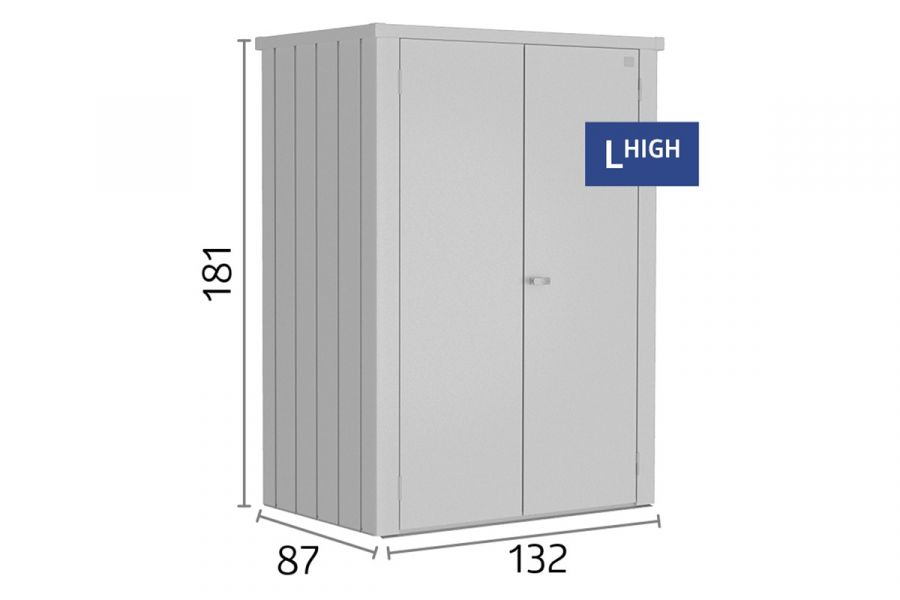 Biohort Terraskast L High in zilvergrijs metallic afmetingen