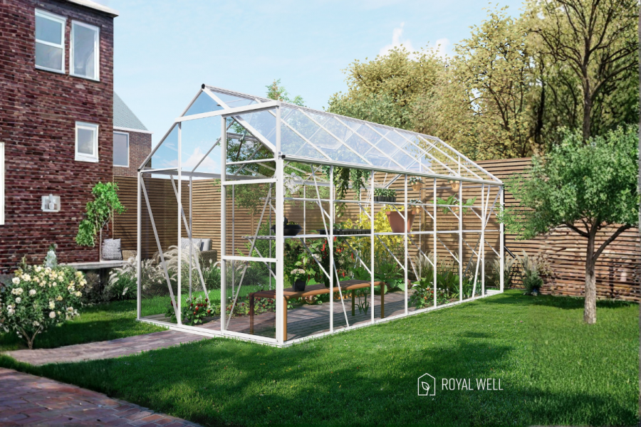 Royal Well Kate V aluminium tuinkas 192x436 cm wit