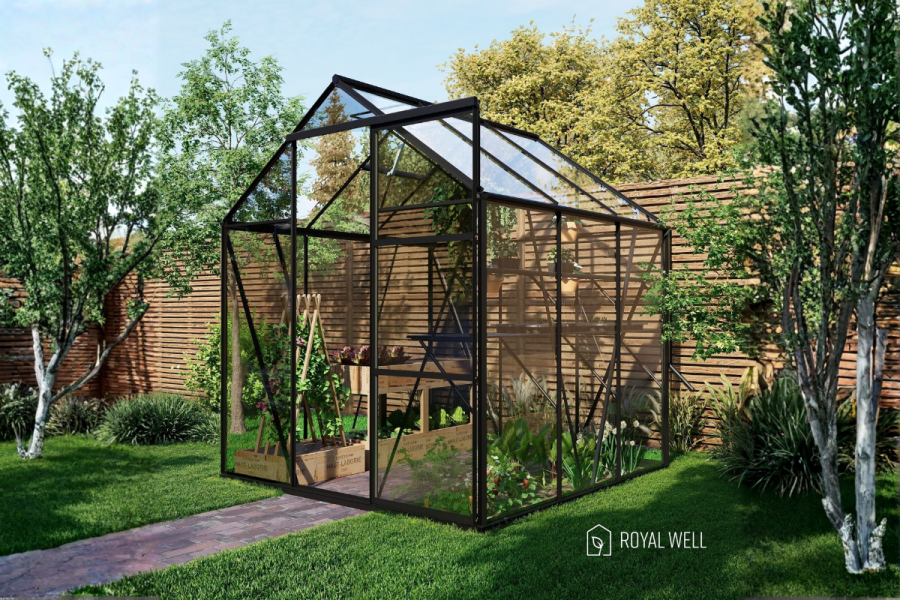 Royal Well Kate I aluminium tuinkas 192x192 cm zwart