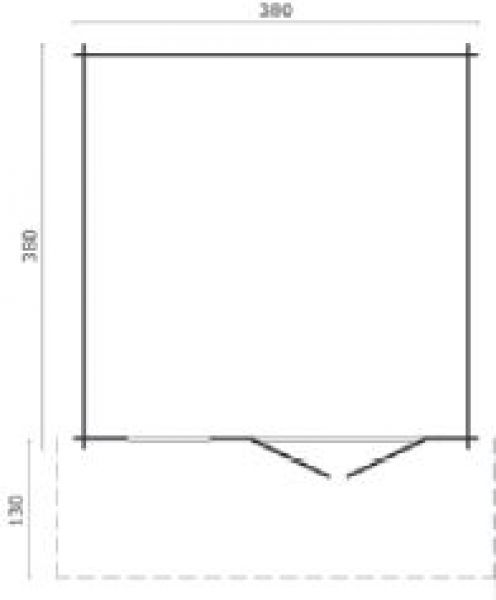 Tuindeco Estepona Blokhut 380x380 cm 34 mm vuren groen geïmpregneerd