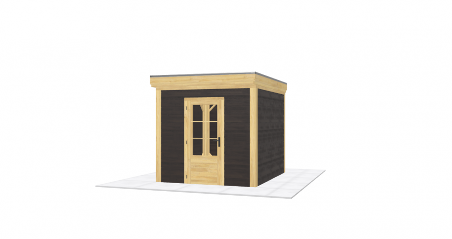 Blokhut Spijk 250x300 cm Douglas blank met vuren rabat wanden (incl. EPDM)