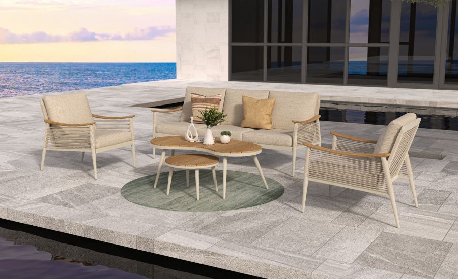 SenS-Line Sevilla loungeset 5-delig aluminium met beige kussens