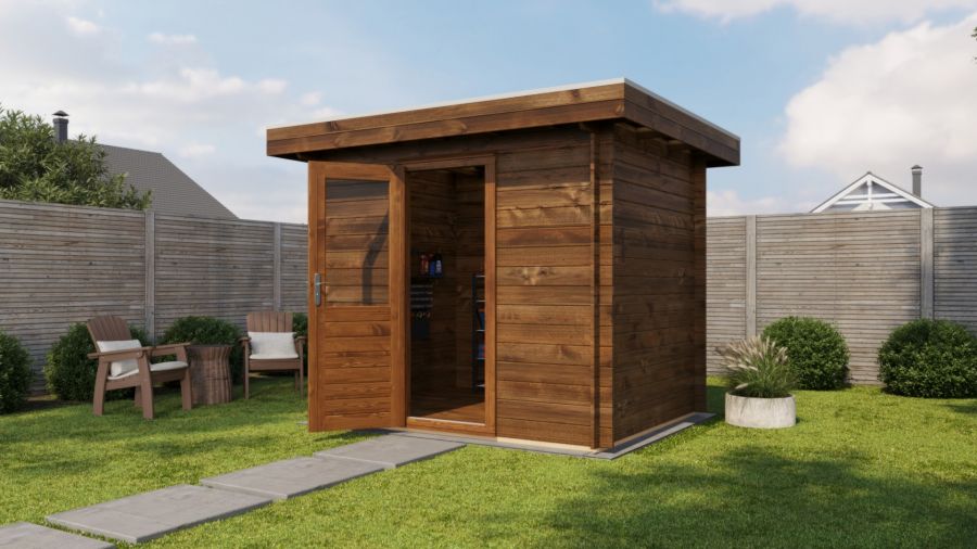 Lugarde Select Blokhut Arnhem 250x200cm - Keteldruk Bruin