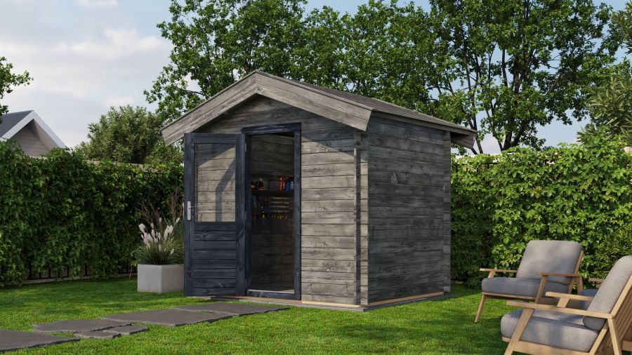 Lugarde Select Blokhut Ruurlo 250x200cm - Keteldruk Grijs