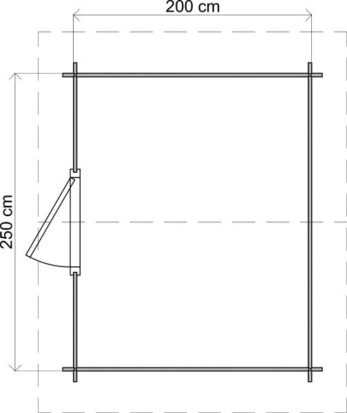 Lugarde Select Blokhut Ruurlo 250x200cm - Onbehandeld