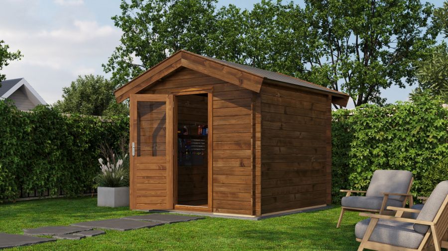 Lugarde Select Blokhut Hengelo 250x250cm - Keteldruk Bruin