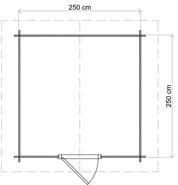 Lugarde Select Blokhut Hengelo 250x250cm - Onbehandeld