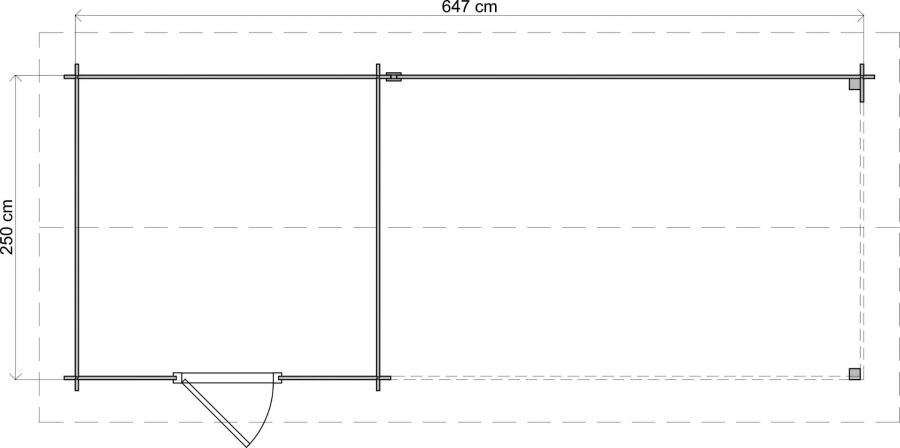 Lugarde Select Blokhut met overkapping Oldenzaal 250x250cm + 400cm - Onbehandeld