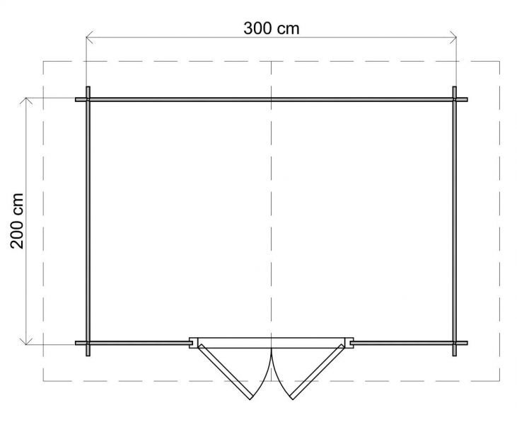 Lugarde Select Blokhut Aalten 300x200cm - Keteldruk Grijs