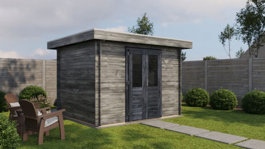 Lugarde Select Blokhut Wassenaar 300x250cm - Keteldruk Grijs