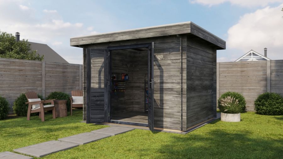 Lugarde Select Blokhut Wassenaar 300x250cm - Keteldruk Grijs