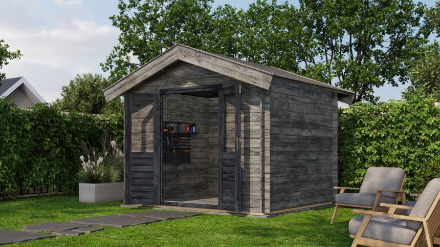 Lugarde Select Blokhut Borculo 300x250cm - Keteldruk Grijs