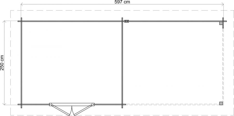 Lugarde Select Blokhut met overkapping Wageningen 300x250cm + 300cm - Keteldruk Grijs