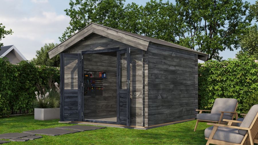 Lugarde Select Blokhut Twello 300x300cm - Keteldruk Grijs