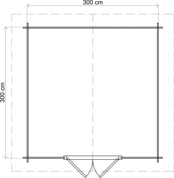 Lugarde Select Blokhut Twello 300x300cm - Keteldruk Grijs