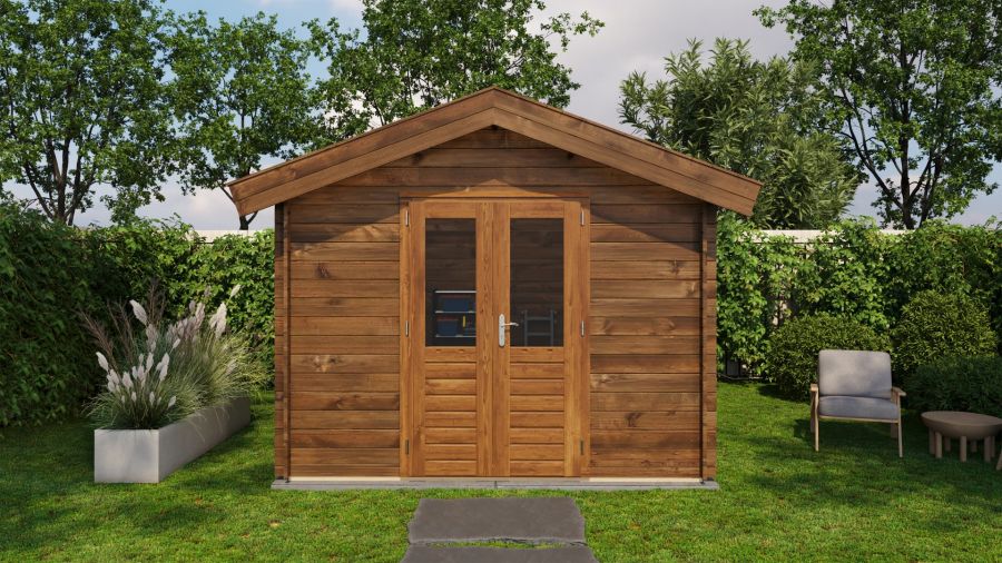 Lugarde Select Blokhut Olst 300x400cm - Keteldruk Bruin