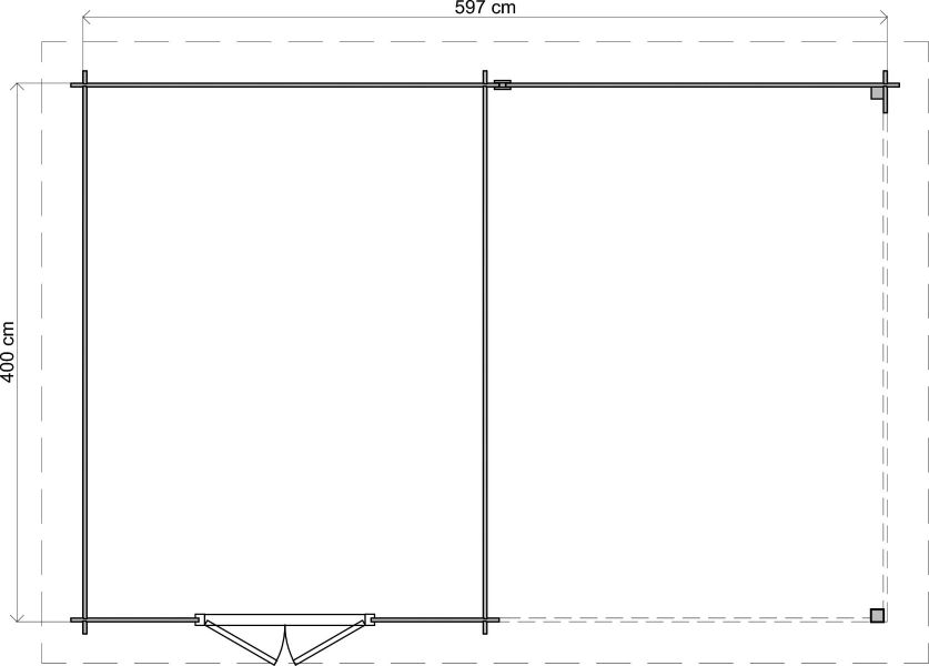 Lugarde Select Tiel Blokhut met overkapping 300x400 cm + 300 cm vuren blank